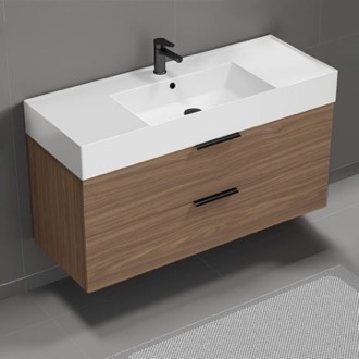 Bathroom Vanity Floating Bathroom Vanity, Modern, Walnut, 48